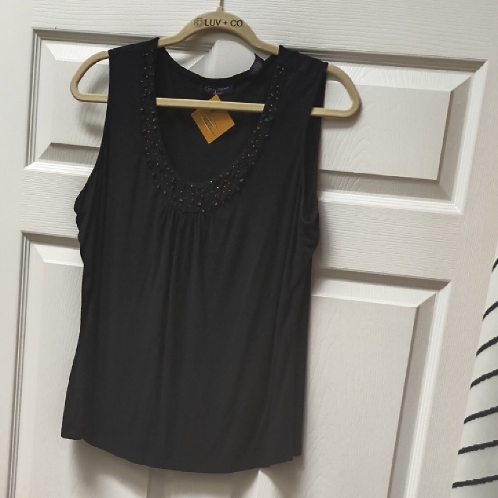 Context Black Beaded Tank Top